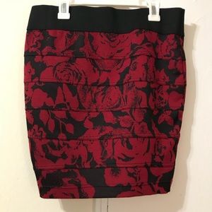 2 for $10 Dark Red Floral Bondage Skirt